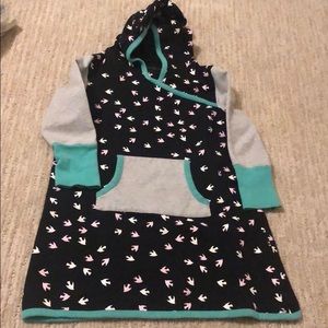 Garnet Hill Kids hooded sweatshirt dress, pocket